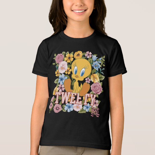 TWEETY™ Floral Embroidery Graphic T Shirt (Framsida)