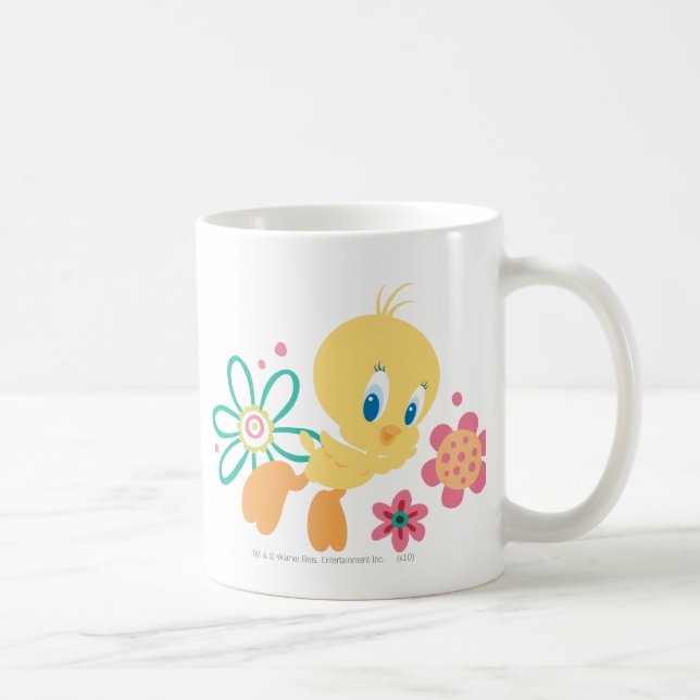 TWEETY™ Grönt Line Flower Kaffemugg (Höger)
