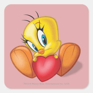 TWEETY™ Heart Fyrkantigt Klistermärke