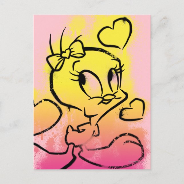 TWEETY™ med hjärtan Vykort (Framsida)