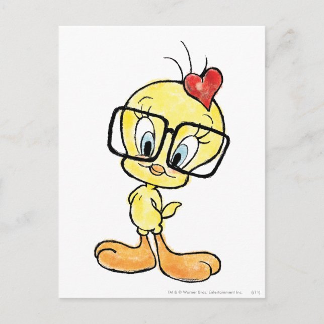 TWEETY™ Nerd Vykort (Framsida)