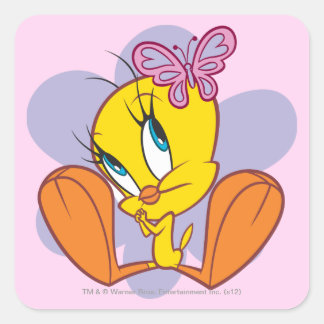 TWEETY™ och Butterfly Fyrkantigt Klistermärke