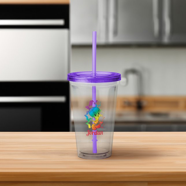 TWEETY™ Rainbow Stars Take Away Mugg (Tumbler on counter)
