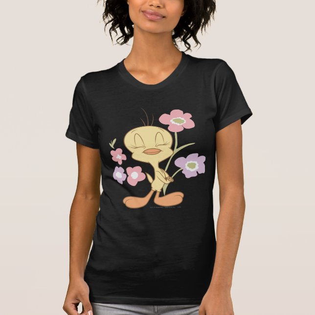 TWEETY™ Rosa lila blommor Tee Shirt (Framsida)