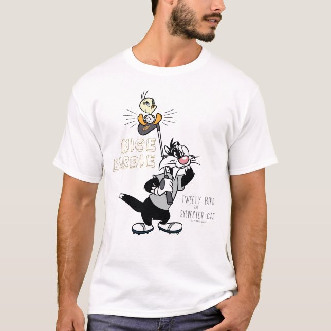 TWEETY™ & SYLVESTER™ Golfing - Nice Birdie T Shirt (Framsida)