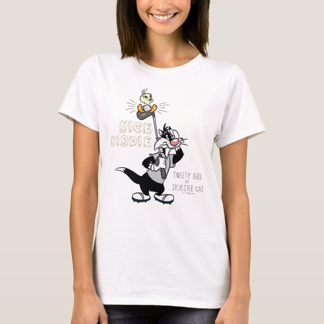TWEETY™ & SYLVESTER™ Golfing - Nice Birdie T Shirt (Framsida)