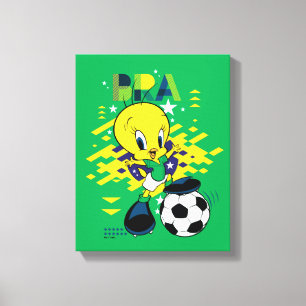 TWEETY™ Team Brasilien Fotbollsgrafik Canvastryck