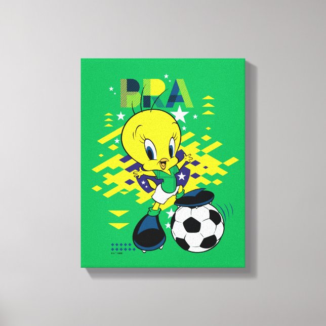 TWEETY™ Team Brasilien Fotbollsgrafik Canvastryck (Framsida)