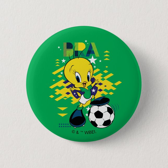 TWEETY™ Team Brasilien fotbollsgrafik Knapp (Framsida)