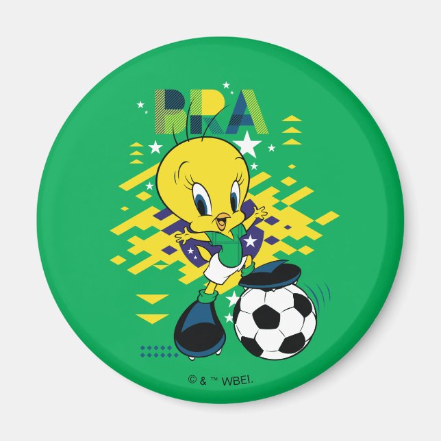 TWEETY™ Team Brasilien fotbollsgrafik Magnet (Framsidan)