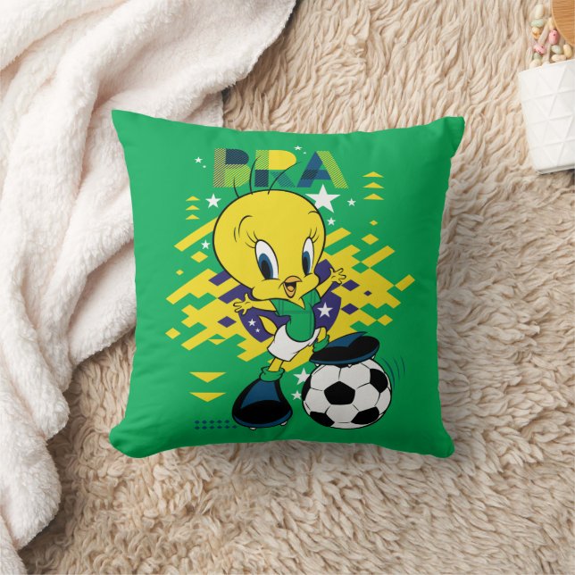 TWEETY™ Team Brazil Soccer Graphic Kudde (Filt)