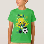 TWEETY™ Team Brazil Soccer Graphic T Shirt<br><div class="desc">Check out TWEETY™ pose with a soccer ball in this fun Team Brazil graphic! Wear on a fun t-shirt,  tote,  or blanket! Shop this design on even more custom Zazzle gifts!</div>