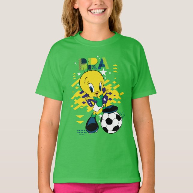 TWEETY™ Team Brazil Soccer Graphic T Shirt (Framsida)