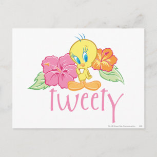 TWEETY™ Tropical Flowers Vykort