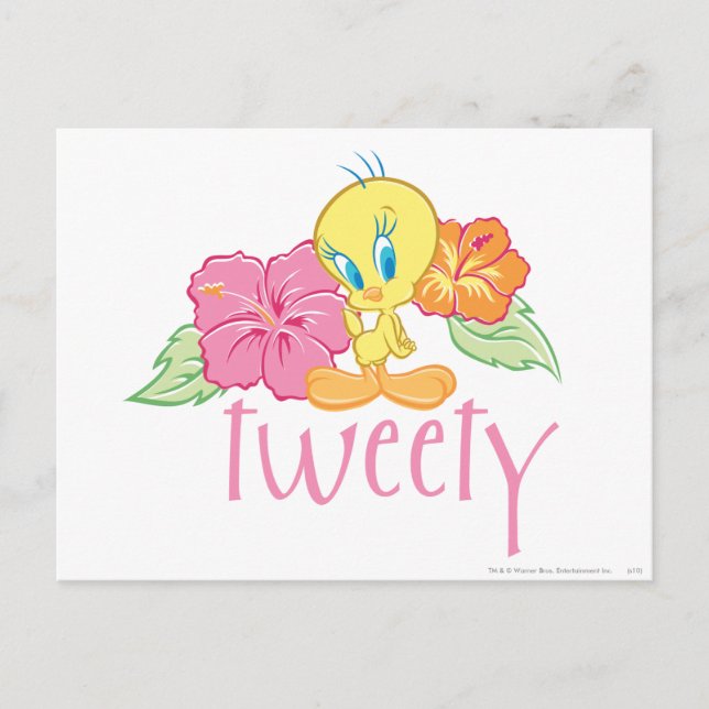 TWEETY™ Tropical Flowers Vykort (Framsida)