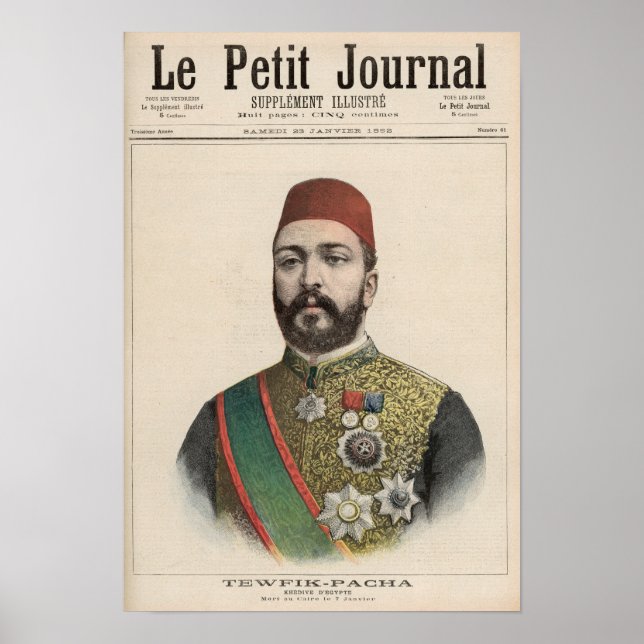 Twefik Pasha Khedive of Egypten Poster (Framsidan)