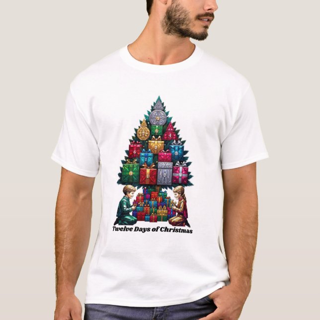 Twelve Days of Gifts T-Shirt, Chronological Christ T Shirt (Framsida)
