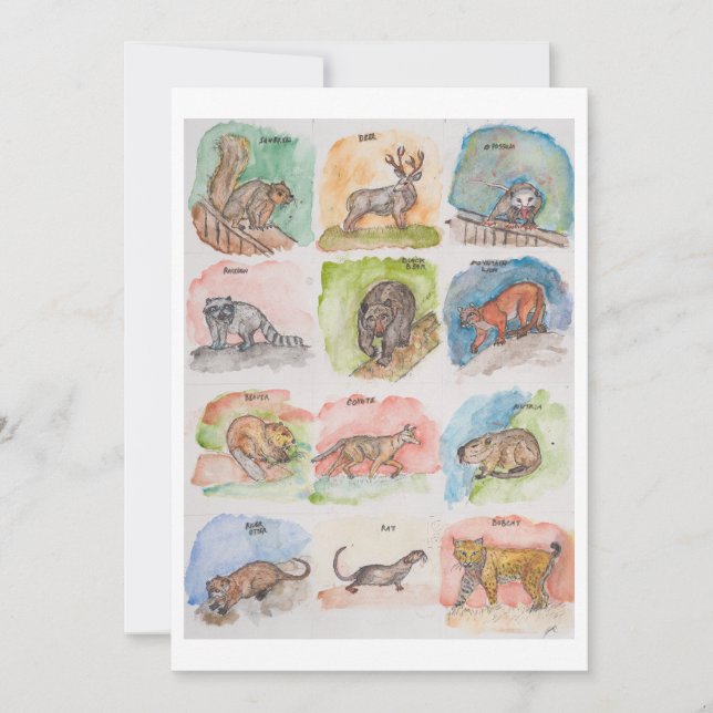 Twelve Scary Animals Julkort (Framsida)