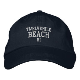 Twelvemile Beach Michigan Embroidered Baseball Hat Broderad Keps