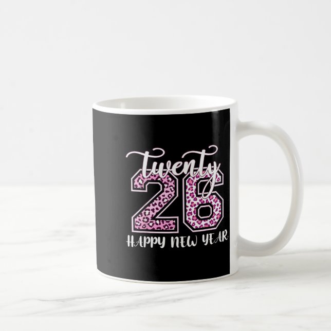 Twenty 26 2026 Happy New Year Leopard Pattern Wome Kaffemugg (Höger)