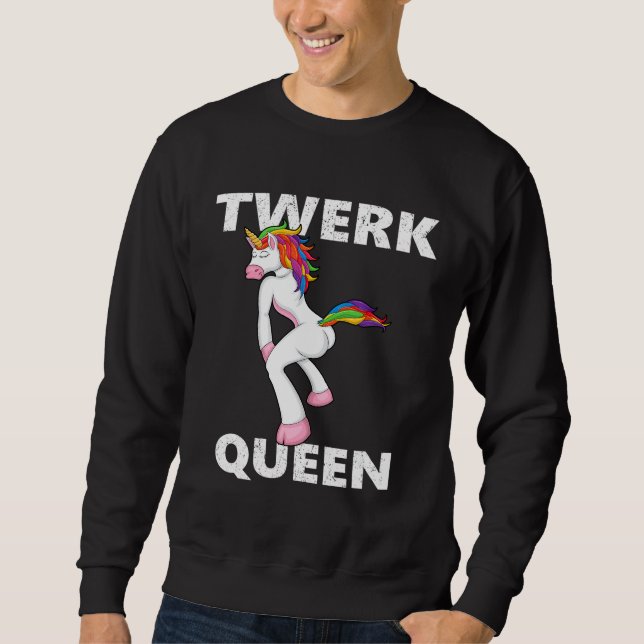 Twerk Drottning Twerking Enhörning Dans Lång Ärmad Tröja (Framsida)