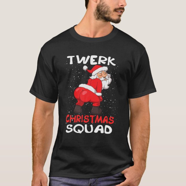 Twerk jul Squad Twerking Jultomten T Shirt (Framsida)