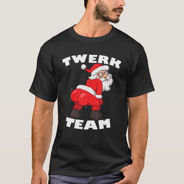 Twerk Team jul Twerking Jultomten T Shirt (Framsida)
