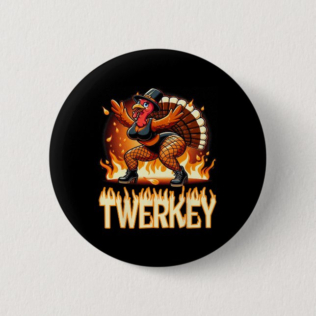 Twerkey Squad Twerking Funny Danning Turkiet Tack Knapp (Framsida)