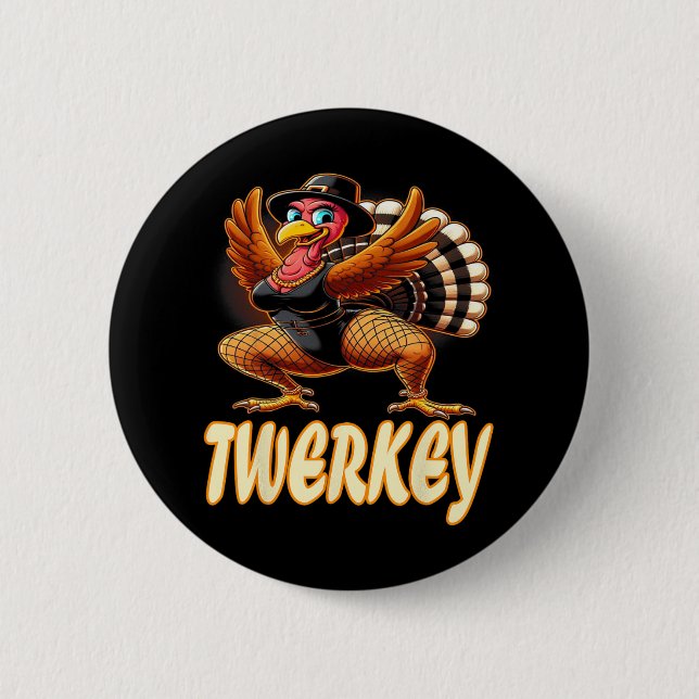 Twerkey Squad Twerking Funny Danning Turkiet Tack Knapp (Framsida)