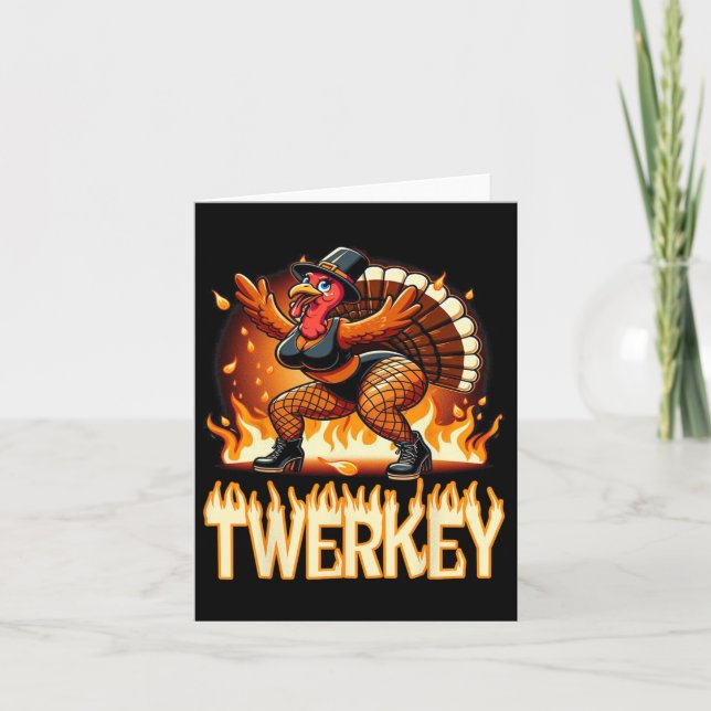 Twerkey Squad Twerking Funny Danning Turkiet Tack Kort (Framsida)