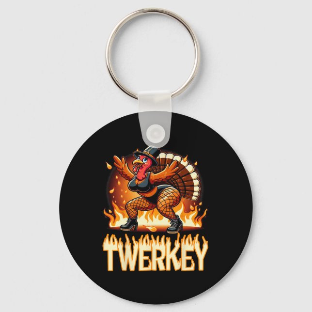 Twerkey Squad Twerking Funny Danning Turkiet Tack Nyckelring (Framsida)