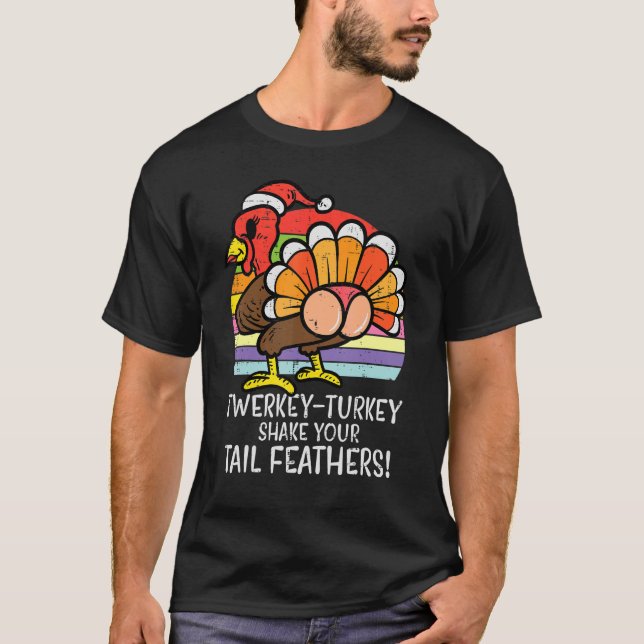 Twerkey Turkey Thanksgiving Twerk Dance Women Girl T Shirt (Framsida)