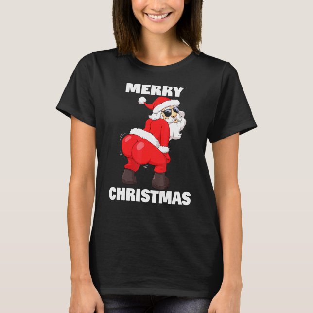 Twerking Jultomten God jul T Shirt (Framsida)