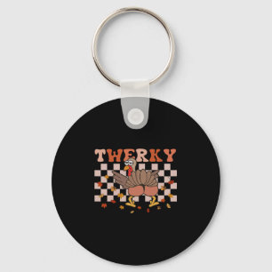 Twerky Thanksgiving Rolig Turkos Butt Twerk Dans Nyckelring