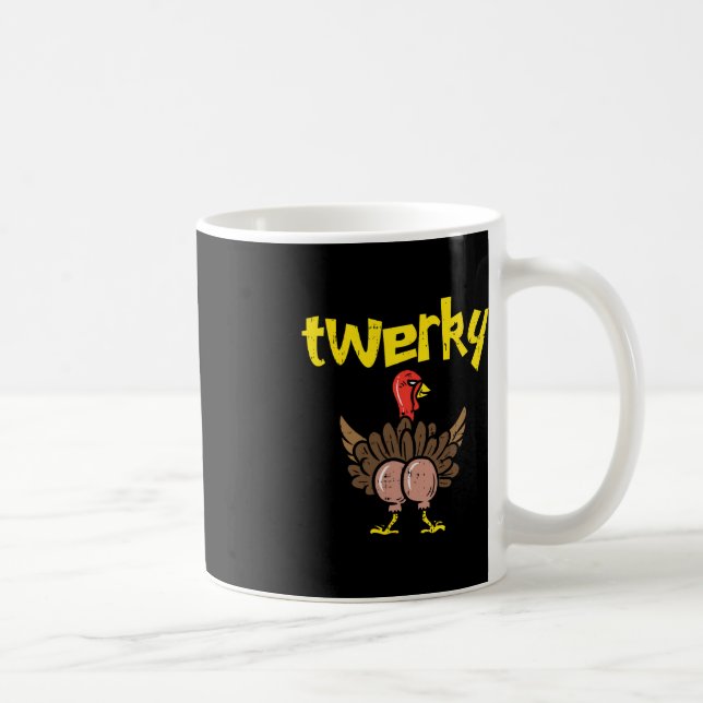 Twerky Turkey Butt Roligt Thanksgiving Twerk Dance Kaffemugg (Höger)