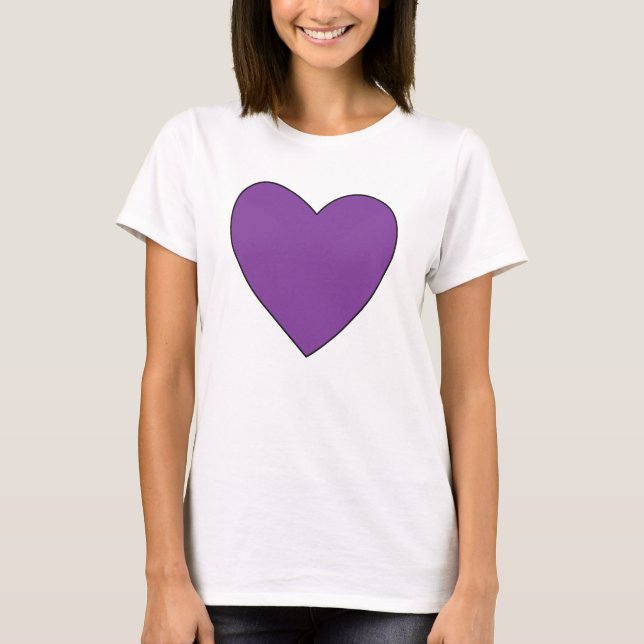 TWF Lila Heart T- Shirt T Shirt (Framsida)