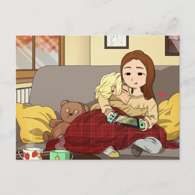 TWICE Myna & Chaeyoung Postcard Chibi version Vykort (Framsida)