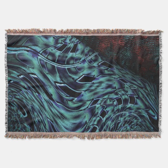 Twifteffekt i opacy blue, mörk och röd detalj filt (Framsidan)