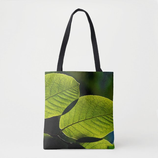 Twig leaf green foliage veins tygkasse (Framsida)