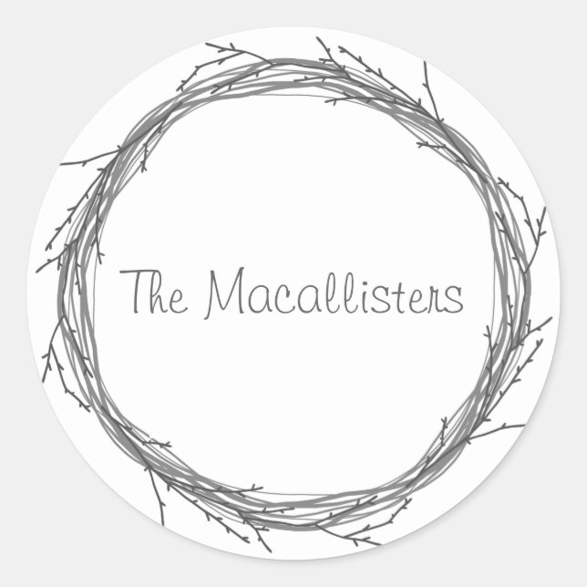 Twigs & Vines Runt Klistermärke (Framsida)