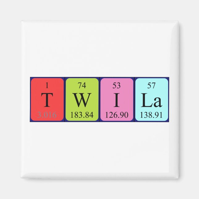 Twila Periodisk bord namn magnet (Framsidan)