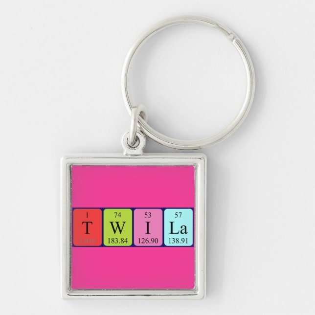 Twila Periodisk nyckelring bord namn (Framsidan)