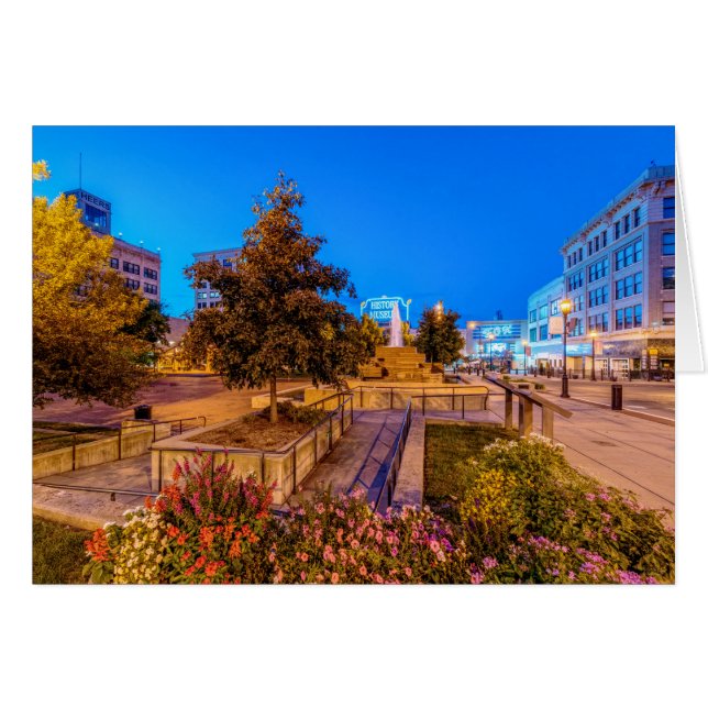 Twilight at Park Central Square Greeting Card Hälsningskort (Framsidan Horizontal)