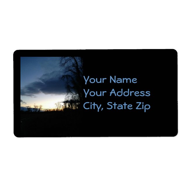 Twilight at Träd i Winter II-Adressetiketterna Fraktsedel (Framsidan)