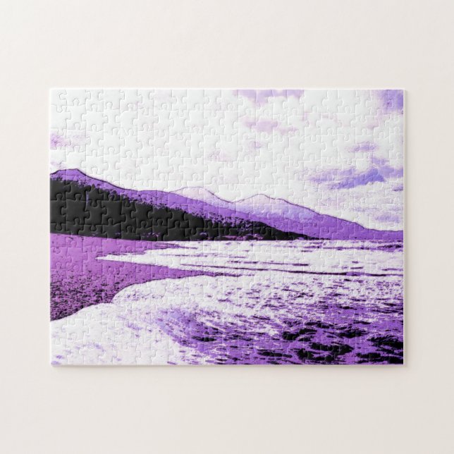 Twilight Beach in Violet and Lila Pussel (Horisontell)