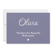 Twilight Bloom Bridesmaid Tack Card