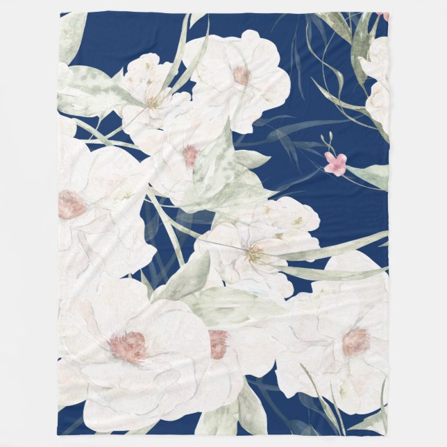 Twilight Bloom I Fleece Blanket - Blommigtar (Framsidan)