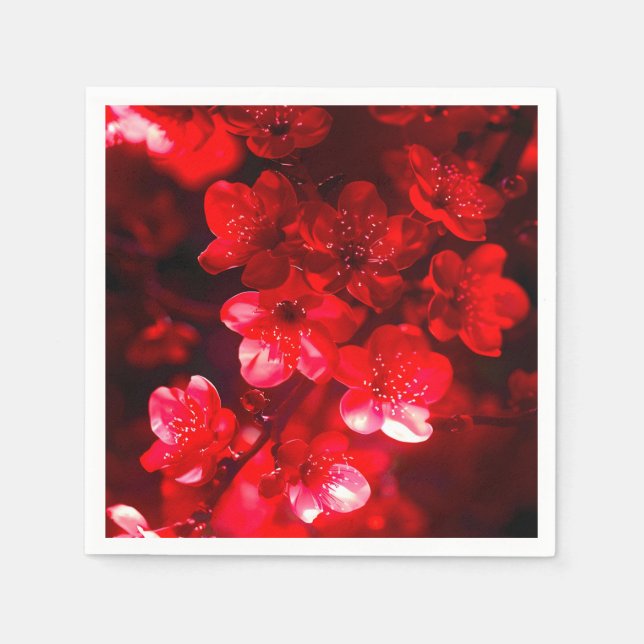 Twilight Cherry Blommar Glow Pappersservett (Framsidan)