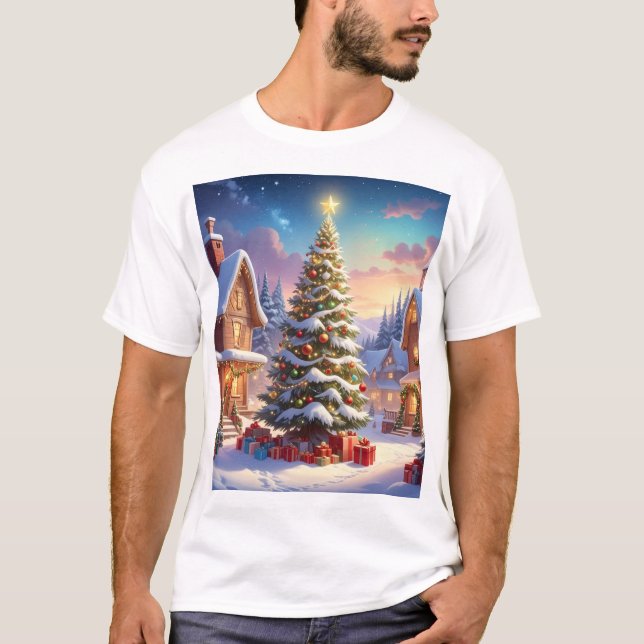 Twilight Christmas Village – Holiday Magic Under t T Shirt (Framsida)