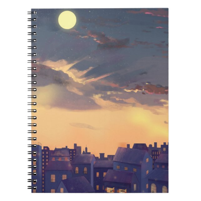 Twilight Cityscape Notebook Cover Anteckningsbok (Framsidan)